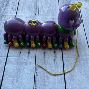 2001 Leap Frog Alphabet Pal Caterpillar Colors Letter Sounds Music Pull Vintage